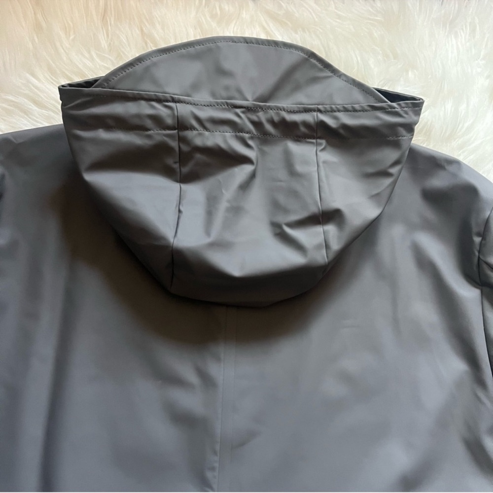 New! RAINS Fishtail Drawstring Hood Coated Parka - Picture 11 of 12